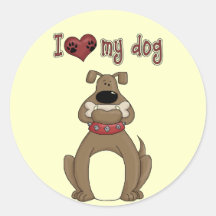 Pet Theme Love my Dog Fun Stickers