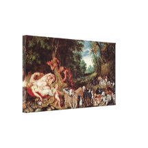 Peter Paul Rubens - nymphs satyrs and dogs Canvas Prints