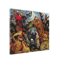 Peter Paul Rubens - Tiger and lion hunting Gallery Wrapped Canvas