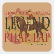 Phar Lap - Thoroughbred Horse Racing Legend Square Stickers