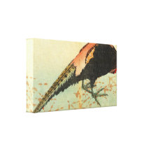 Pheasant on the snow by Hokusai Canvas Print