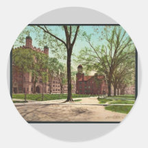 Phelps Hall and Lyceum, Yale College rare Photochr Round Stickers