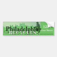 Philadelphia Recycles (Skyline & Penn) Bumper Stickers