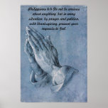 Philippians 4:6 Praying Hands Poster.