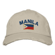 Philippines Flag Manila Embroidered Hats