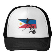 Philippines map over flag trucker hats