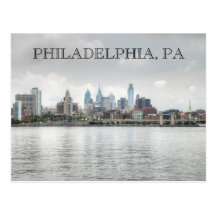 Philly skyline 2 post cards