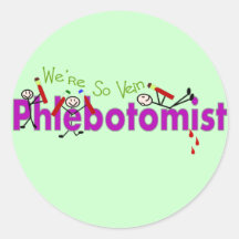 Phlebotomist "We're So Vein" Stick People Round Stickers
