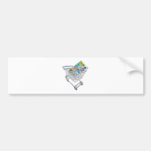 Phone in shopping cart bumper stickers