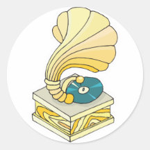 phonograph record player sticker