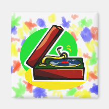 Phonograph Record Player with Case Magnets