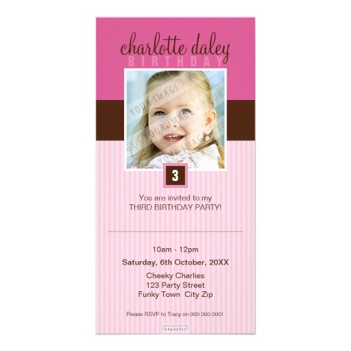 PHOTO BIRTHDAY INVITATIONS :: lovely square 5 Photo Cards