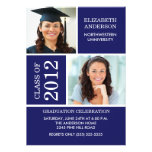 Photo Graduation Invitation ~Classy Blue & White