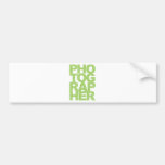 Photographer - Green Text Bumper Sticker