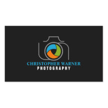 Photography Camera Shutter Green Orange Blue Gray Business Card Templates
