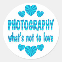 PHOTOGRAPHY LOVE ROUND STICKERS
