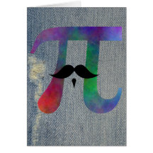 Pi Moustache Symbol Card