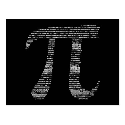 Pi Symbol Postcard