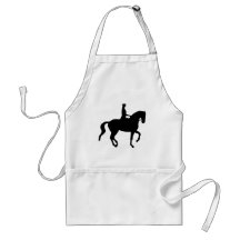 Piaffe Dressage Horse and Rider (black) Apron