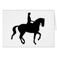 Piaffe Dressage Horse and Rider (black) Card
