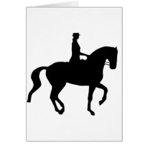 Piaffe Dressage Horse and Rider (black) Cards
