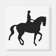 Piaffe Dressage Horse and Rider (black) Magnet