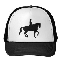 Piaffe Dressage Horse and Rider (black) Mesh Hat