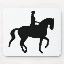 Piaffe Dressage Horse and Rider (black) Mouse Pad