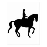 Piaffe Dressage Horse and Rider (black) Post Card
