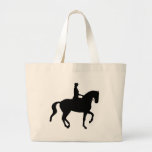 Piaffe Dressage Horse and Rider (black) Tote Bags