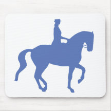 Piaffe Dressage Horse and Rider (blue) Mousemats