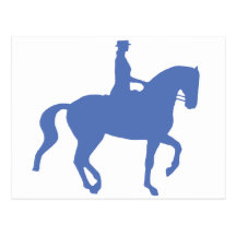 Piaffe Dressage Horse and Rider (blue) Postcard