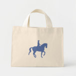 Piaffe Dressage Horse and Rider (blue) Tote Bag