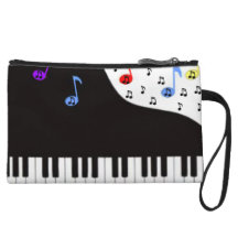 Piano and Notes Wristlet Clutches