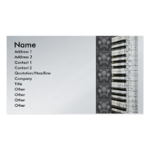 Piano Flowers Keyboard Business Cards