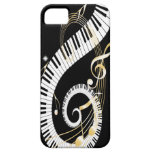 Piano Keys and Golden Music Notes iphone5 iPhone 5 Cover