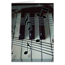 Piano Keys and Music Notes Greeting Card