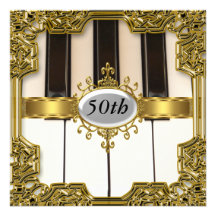 Piano Keys Birthday Party Glamour Hot Invitation
