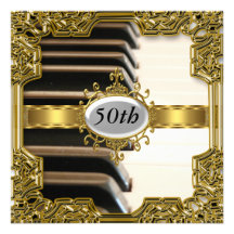 Piano Keys Birthday Party Glamour Hot Invitation