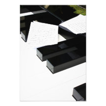 Piano keys with music photo art
