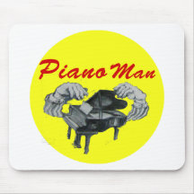 piano man yellow circle mouse pad