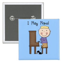 Piano Player Tshirts and Gifts Button