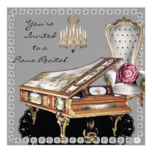 Piano Recital Vintage Style Invitation