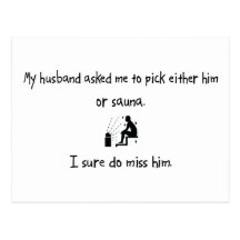 Pick Husband or Sauna Postcards