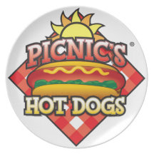 Picnic's Hot Dogs Logo Plate