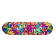 Picture of Colourful plastic letters Custom Skateboard