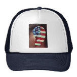 Picture of Ear, painted American flag Trucker Hat