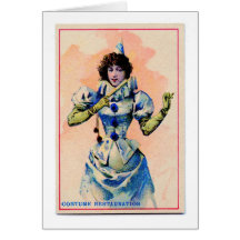 Pierrot Costumed Lady Cards