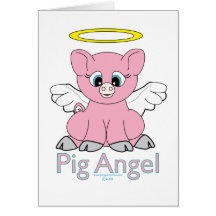 Pig Angel: Blank Notecard