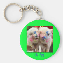 Pig Art Key Chain